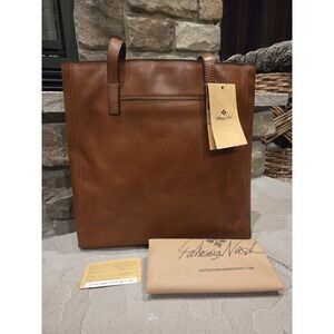 NEW w Tags PATRICIA NASH Tan Leather North South Tote Bag Purse 14" X 13" NWT